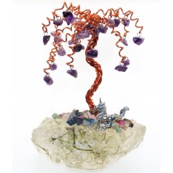 Small Unicorn Amethyst on Quartz Crystal Tree 01